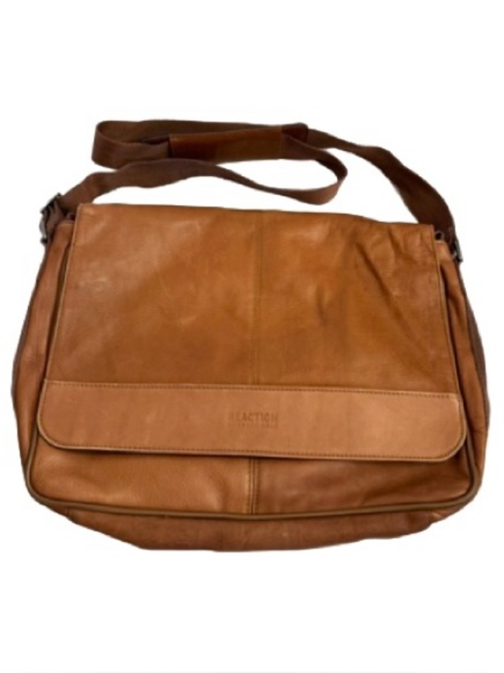 Kenneth Cole Reaction Risky Business Leather Crossbody 14.5" Messenger Bag